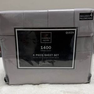 6 Piece 1400TC Queen Sheet Set Grey 1 Pillowcase has a small tear, see 3rd photo